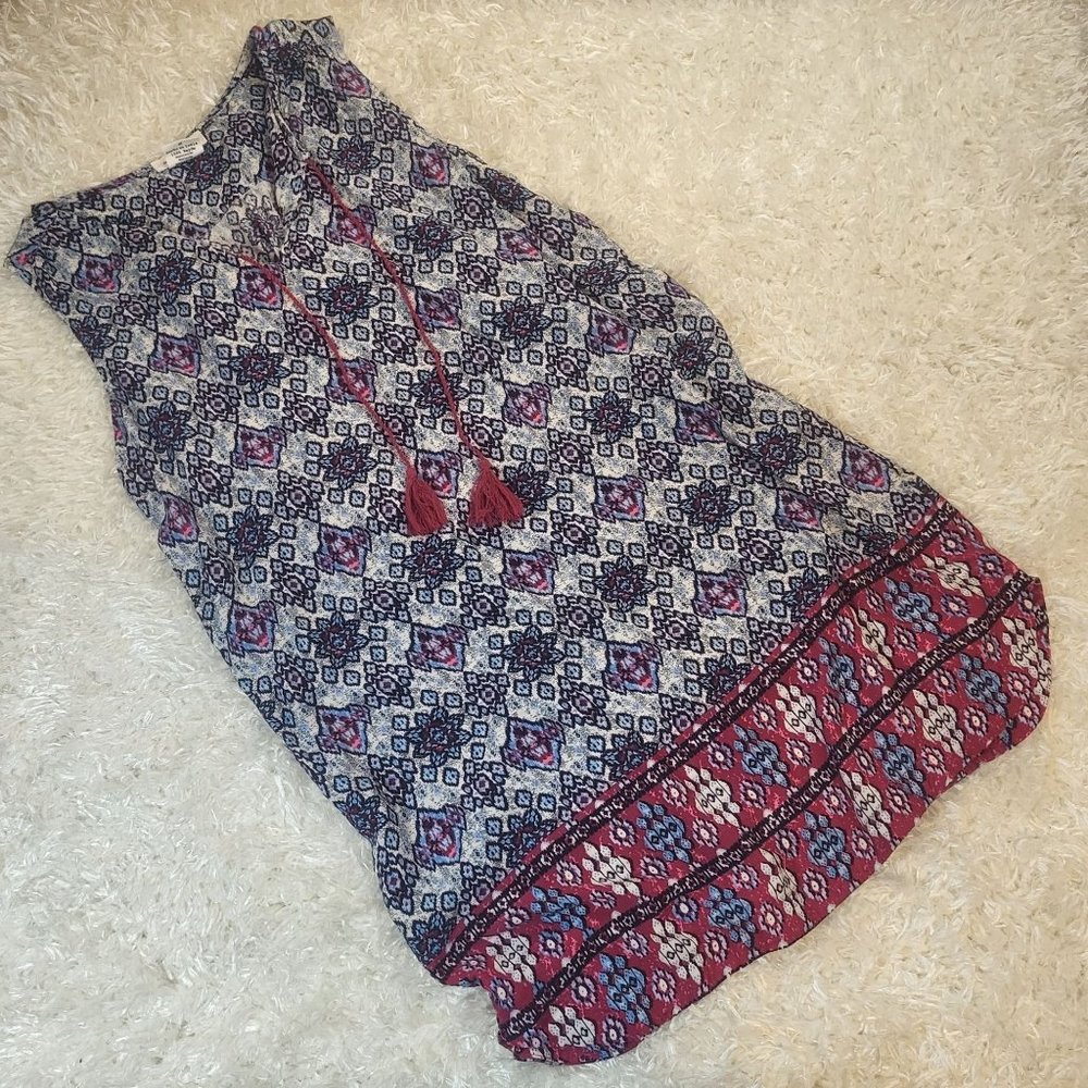Beach Lunch Lounge Women's Dress, Multicolored Red, Blue, Size Medium